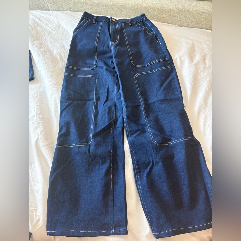 By Dyln Blue Denim Corset and Pants Set - Picture 2 of 6